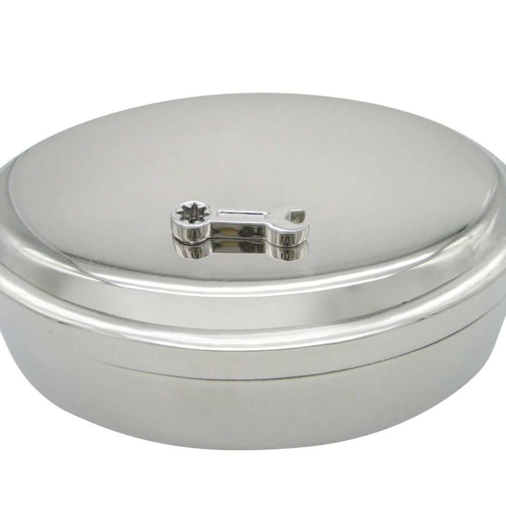 Socket Wrench Tool Design Oval Trinket Jewelry Box